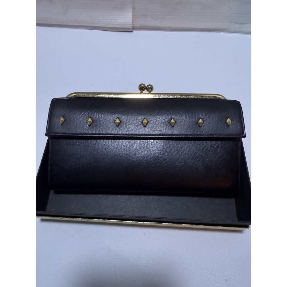 Vtg Rolf's Women's Black Leather Checkbook Wallet Baronet In Box